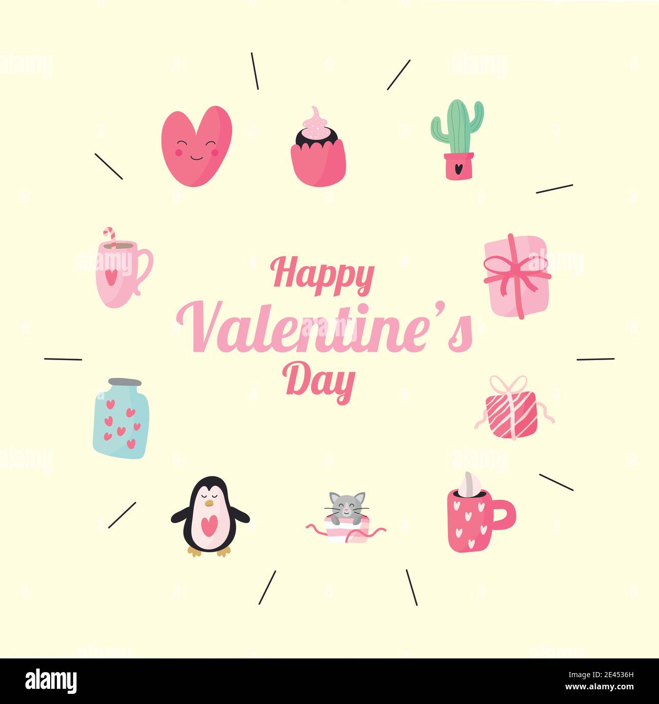 bundle of ten valentines day set icons and lettering vector ...