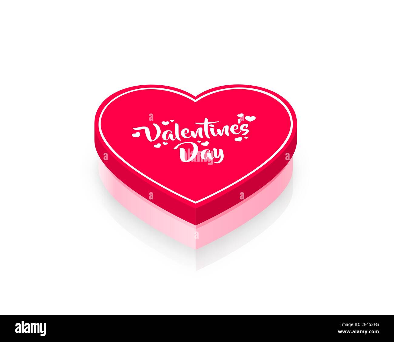 Happy Valentines Day greeting postcard. A pink heart made of small ...