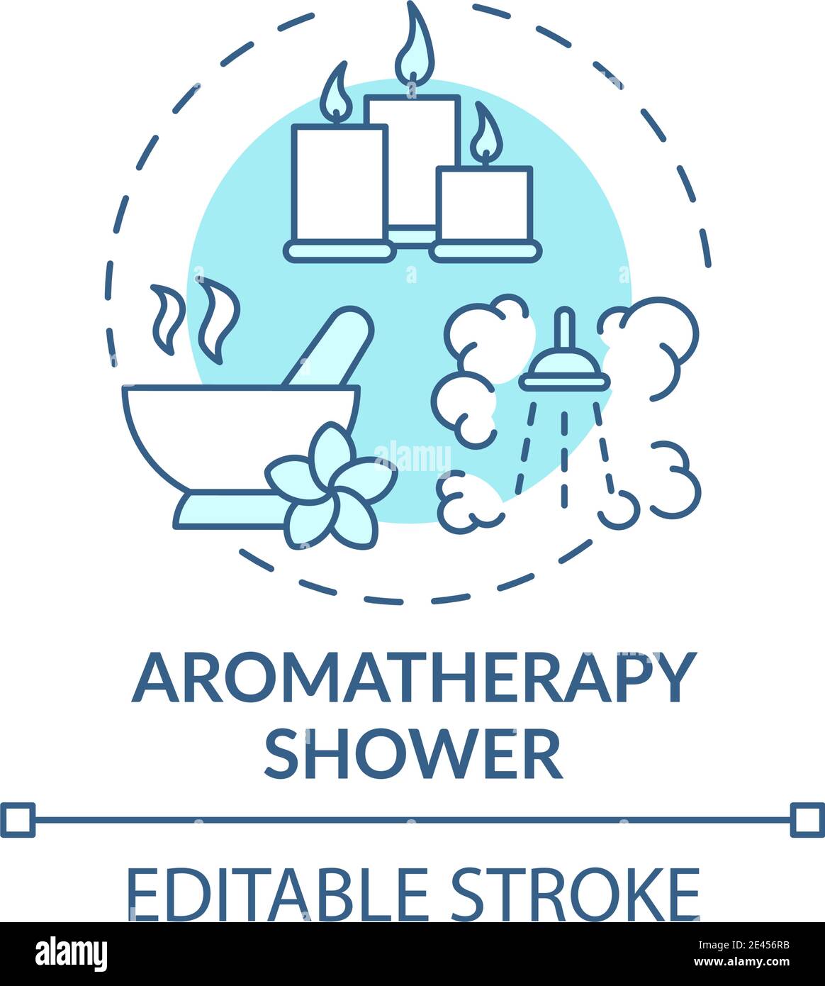 Aromatherapy shower concept icon Stock Vector