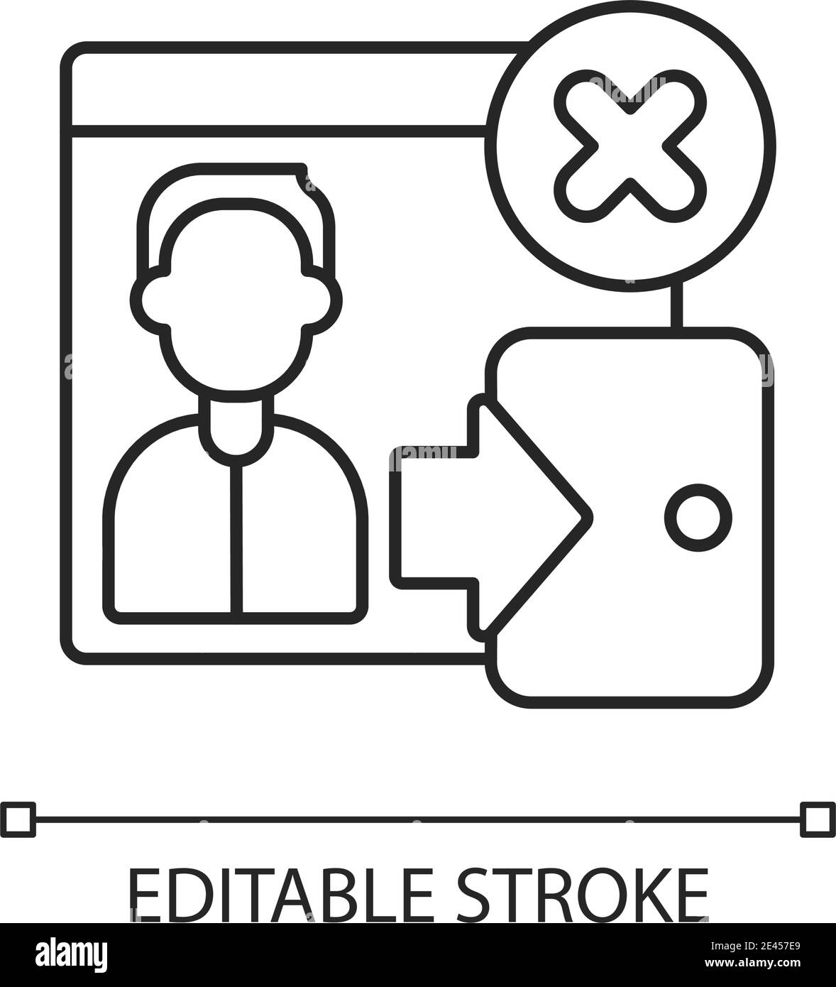 Bounce rate linear icon Stock Vector