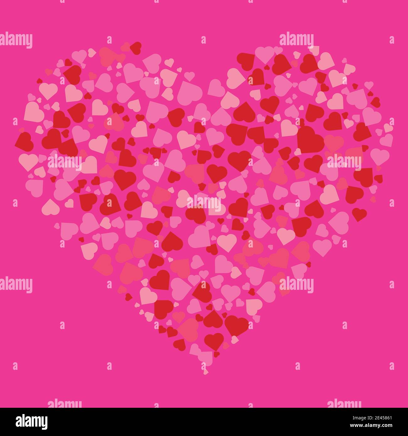 Love makes blind. Conceptual vector illustration with heart shape made of smaller hearts. Stock Vector