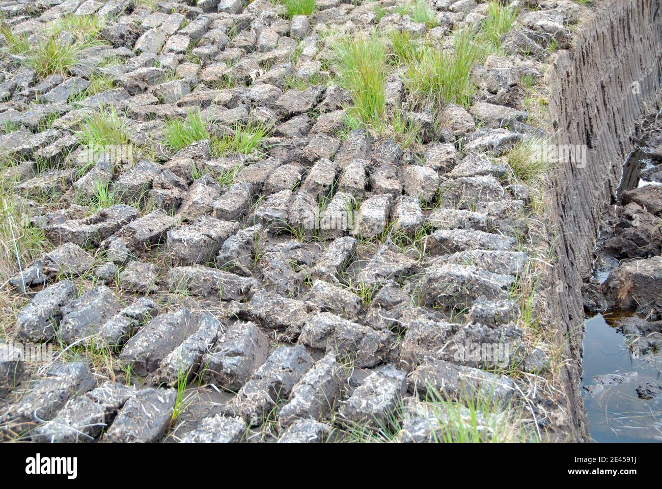 peat winning in Ireland Stock Photo Alamy