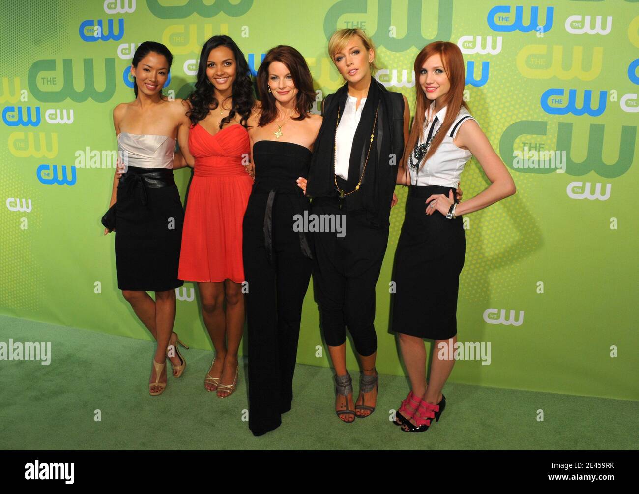 (L-R) Actors Stephanie Jacobsen, Jessica Lucas, Laura Leighton, Katie Cassidy and Ashlee Simpson at The 2009 CW Network UpFront at Madison Square Garden in New York City, NY, USA on May 21, 2009. Photo by Gregorio Binuya/ABACAPRESS.COM Stock Photo