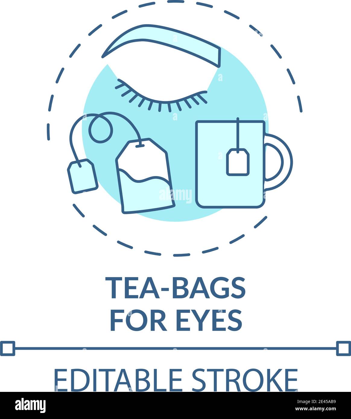 Tea-bags for eyes concept icon Stock Vector