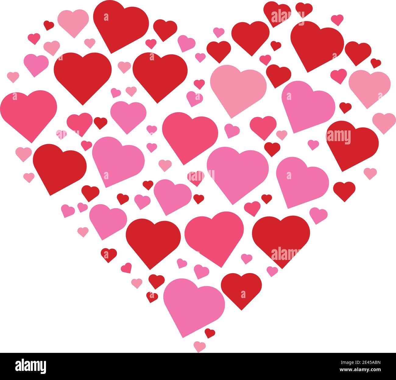 Pink Love Heart Shape Made Up of Hearts Stock Photo - Alamy