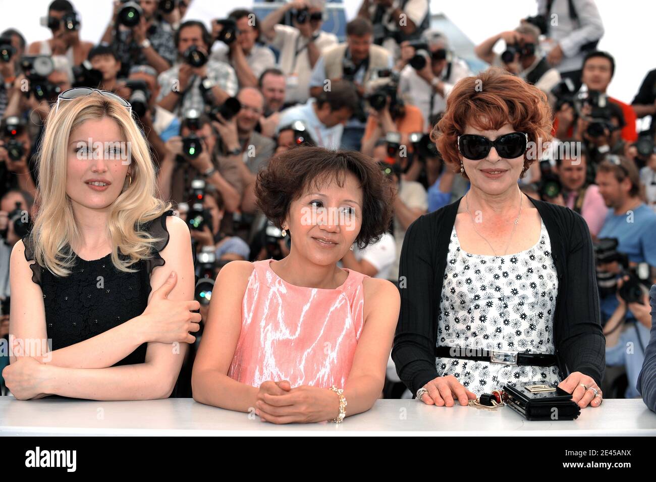 Laetitia Casta, Yi-Ching Lu, Fanny Ardant attend the 'Face' Photocall held at the Palais Des Festival during the 62nd International Cannes Film Festival in Cannes, France on May 23, 2009. Photo by Nebinger-Orban/ABACAPRESS.COM Stock Photo