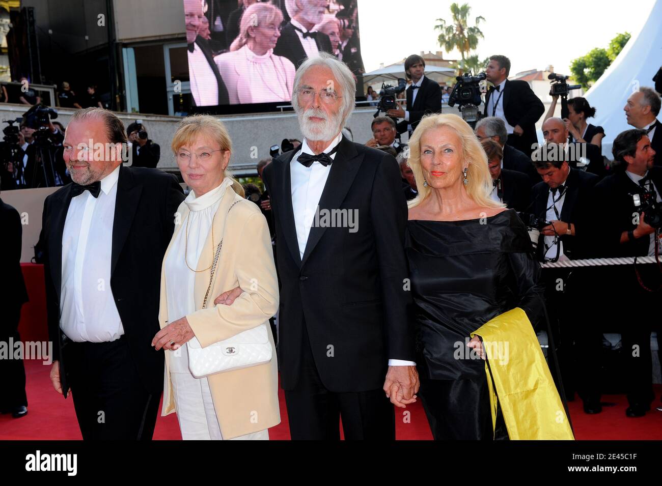 Michael Haneke and his wife arriving for the screening of 'Coco Chanel & Igor Stravinsky' presented hors competition and closing ceremony of the 62nd Cannes Film festival held at the Palais des Festivals in Cannes, France on May, 24 2009. Photo by Nebinger-Orban/ABACAPRESS.COM Stock Photo