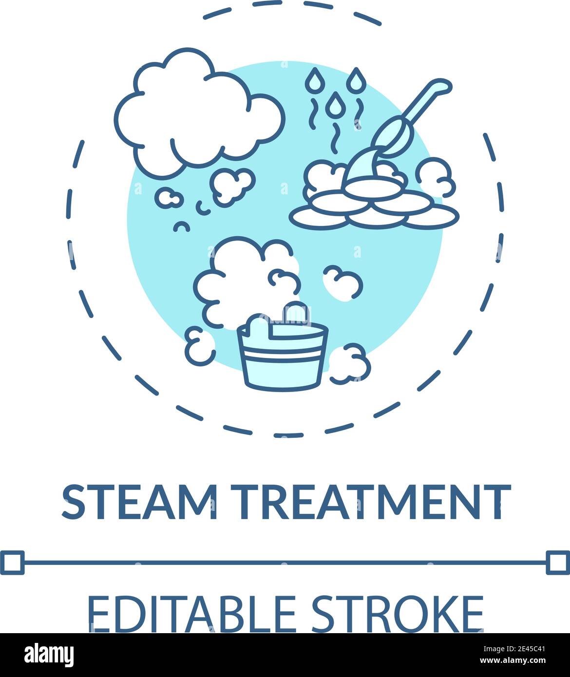 Steam treatment concept icon Stock Vector