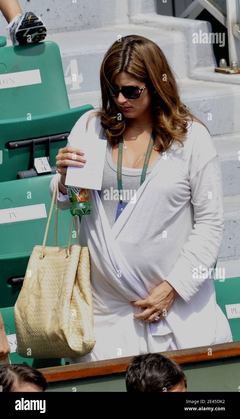 Switzerland's Roger Federer pregnant girlfriend Mirka Vavrinec attends the 2009 French Tennis Open at Roland Garros arena in Paris, France on May 25, 2009. Photo by Christophe Guibbaud/ABACAPRESS.COM Stock Photo