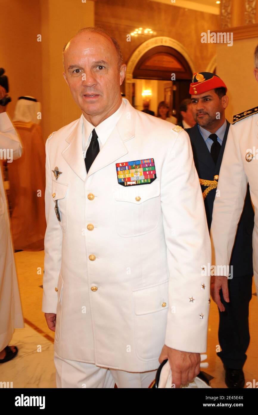 French Army Chief of Staff Jean-Louis Georgelin (L) and EADS CEO Louis  Gallois seen after a lunch at Mushrif Presidential Palace in Abu Dhabi,  United Arab Emirates, on May 26, 2009. Photo