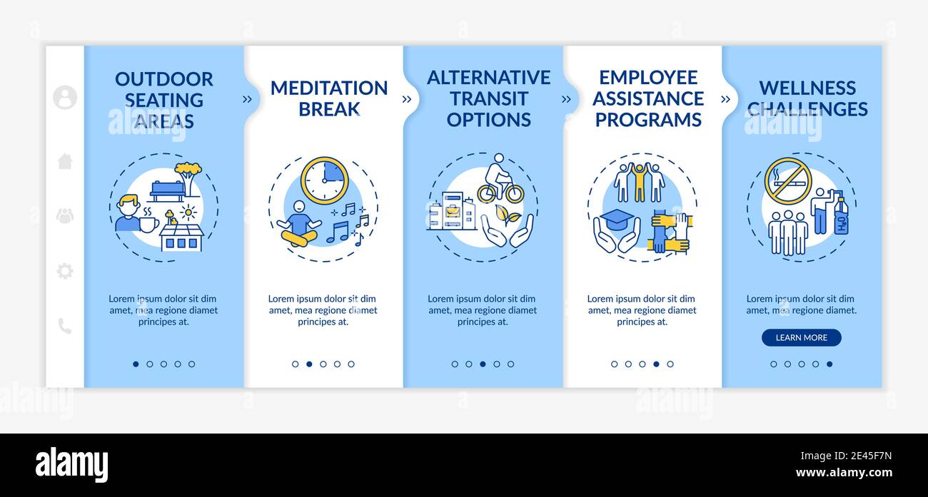 Corporate wellbeing onboarding vector template Stock Vector
