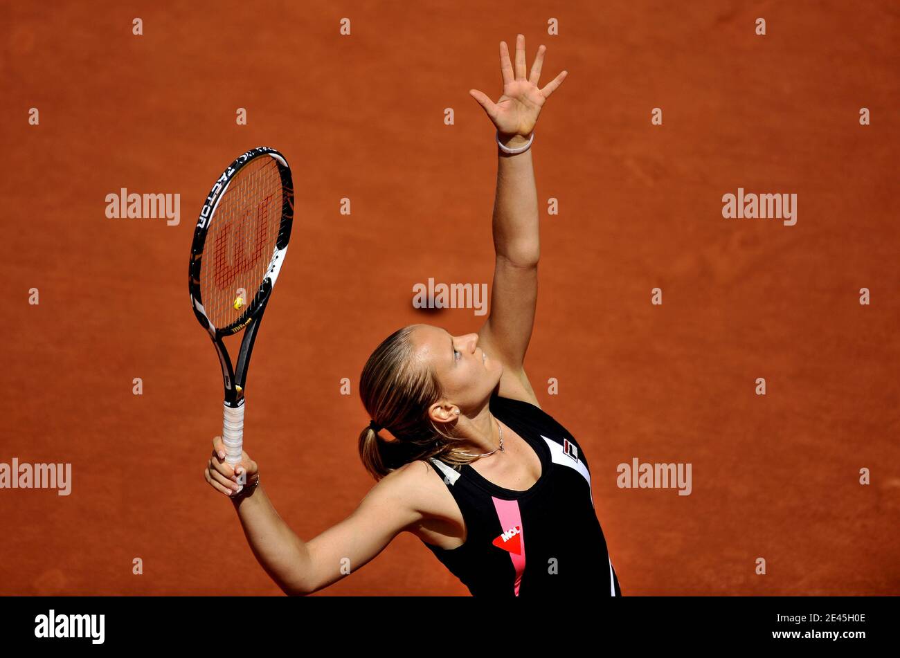 Hungaria's Agnes Szavay defeats, 6-0, 6-4, USA's Venus Williams in their third round of the French Open tennis at the Roland Garros stadium in Paris, France on May 29, 2009. Photo by Christophe Guibbaud/Cameleon/ABACAPRESS.COM Stock Photo
