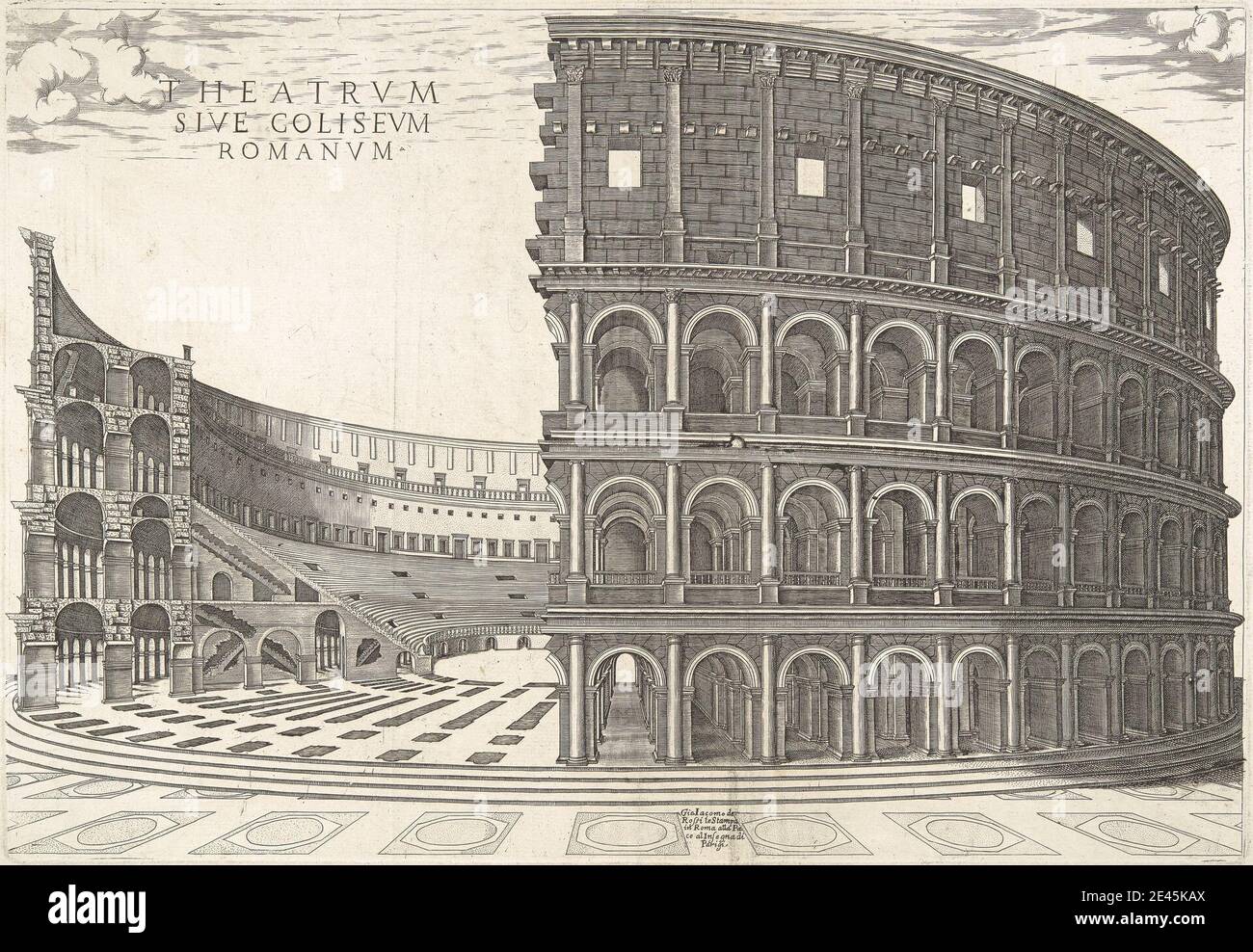 Print made by unknown artist, sixteenth century, Theatrum Sive Coliseum ...