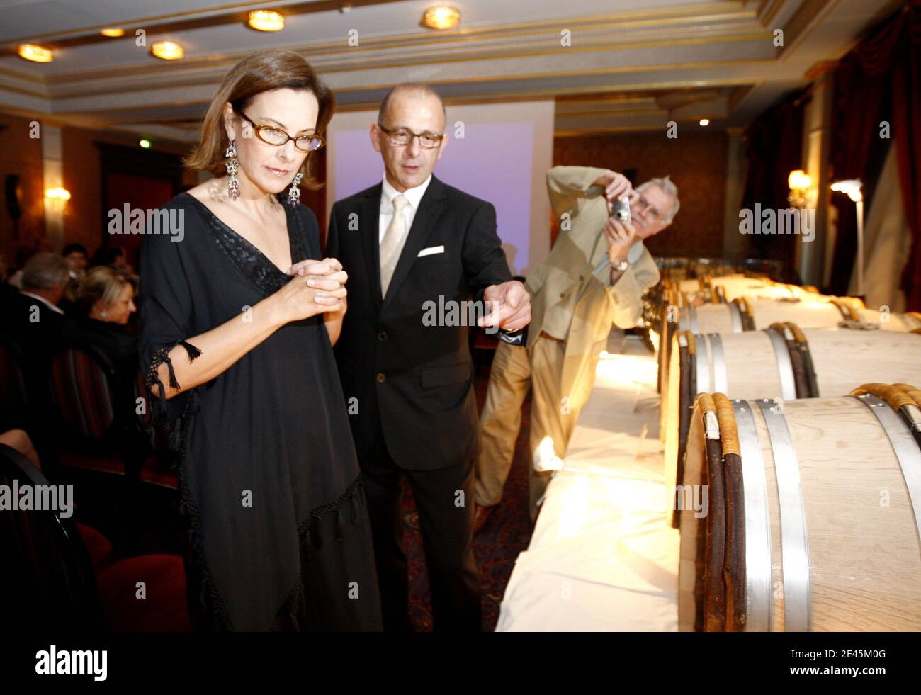 French Actress Carole Bouquet attends an wine auction to benefit charity association 'La voix de l'enfant' (The Child's Voice), in Bordeaux, southwestern France on June 2, 2009. Ten barrels manufactured from a 340-year-old oak and personalized by artists have been auctioned. Bouquet is the association's spokesperson. Photo by Patrick Bernard/ABACAPRESS.COM Stock Photo