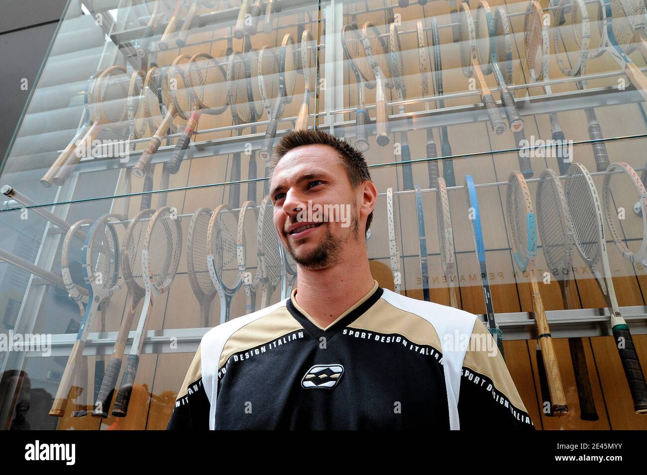 Sweden's Robin Soderling visits Roland Garros' museum during the French Tennis Open in Paris, France on June 3, 2009. Photo by Henri Szwarc/ABACAPRESS.COM Stock Photo