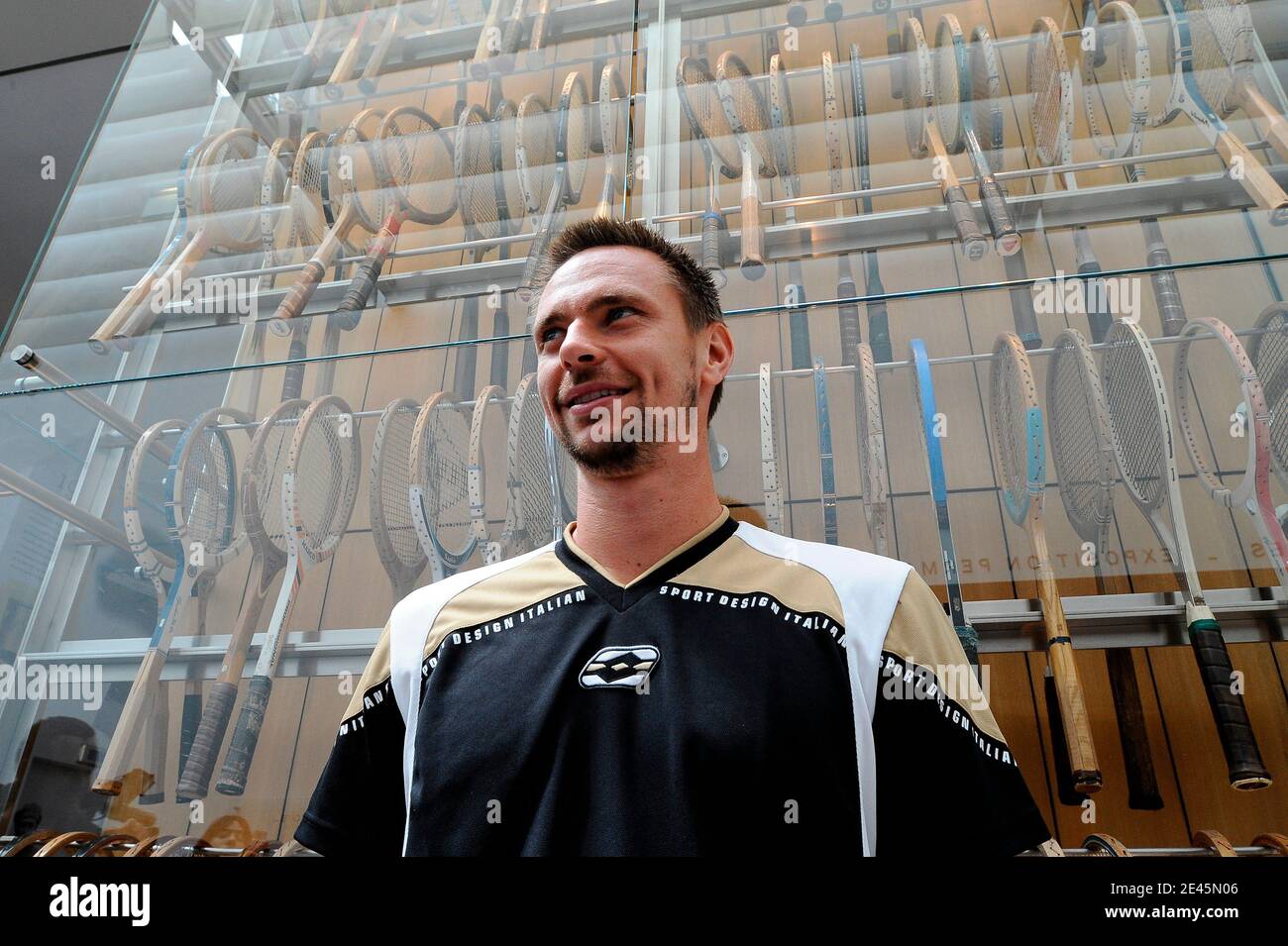 Sweden's Robin Soderling visits Roland Garros' museum during the French Tennis Open in Paris, France on June 3, 2009. Photo by Henri Szwarc/ABACAPRESS.COM Stock Photo