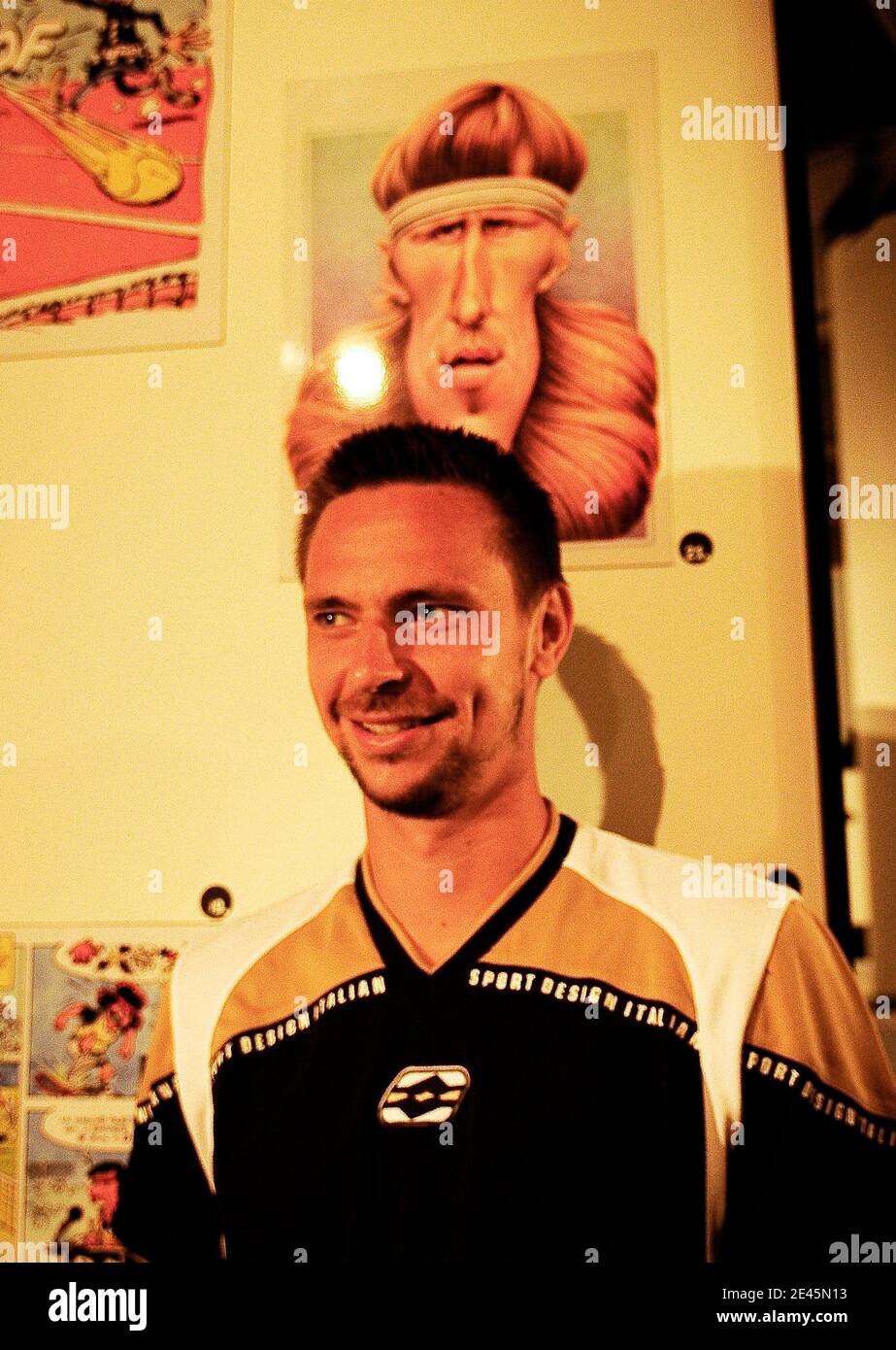 Sweden's Robin Soderling visits the Tennis Museum of Roland Garros during the French Open tennis in Paris, France on June 3, 2009. Photo by Henri Szwarc/ABACAPRESS.COM Stock Photo