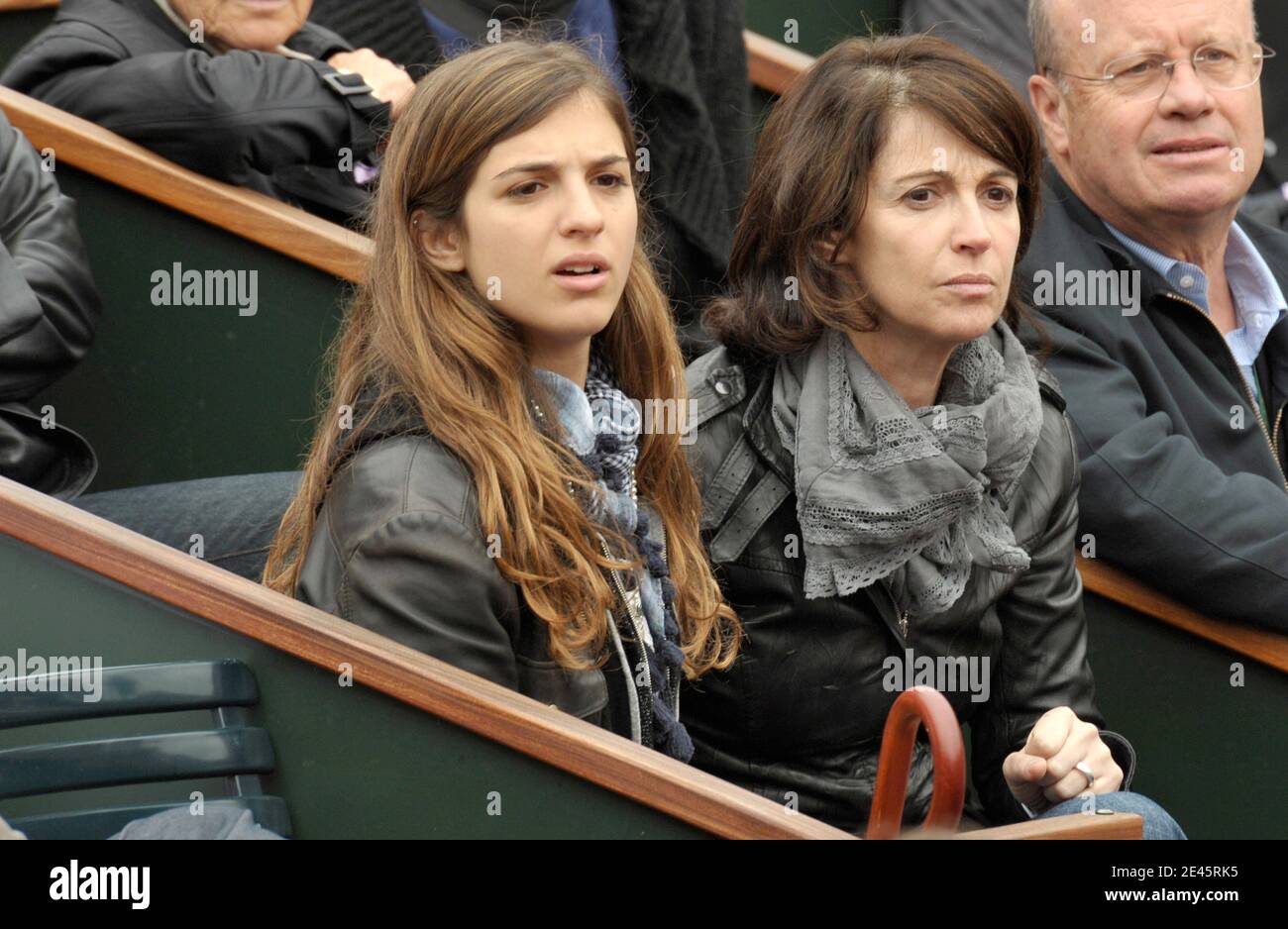 Zabou and her daughter attend the women's final match of the French Open, played at the Roland Garros stadium in Paris, France, on June 6, 2009. Russian's Svetlana Kuznetsova against Russian's Dinara Safina 6-4, 6-2. Photo by Giancarlo Gorassini/ABACAPRESS.COM Stock Photo