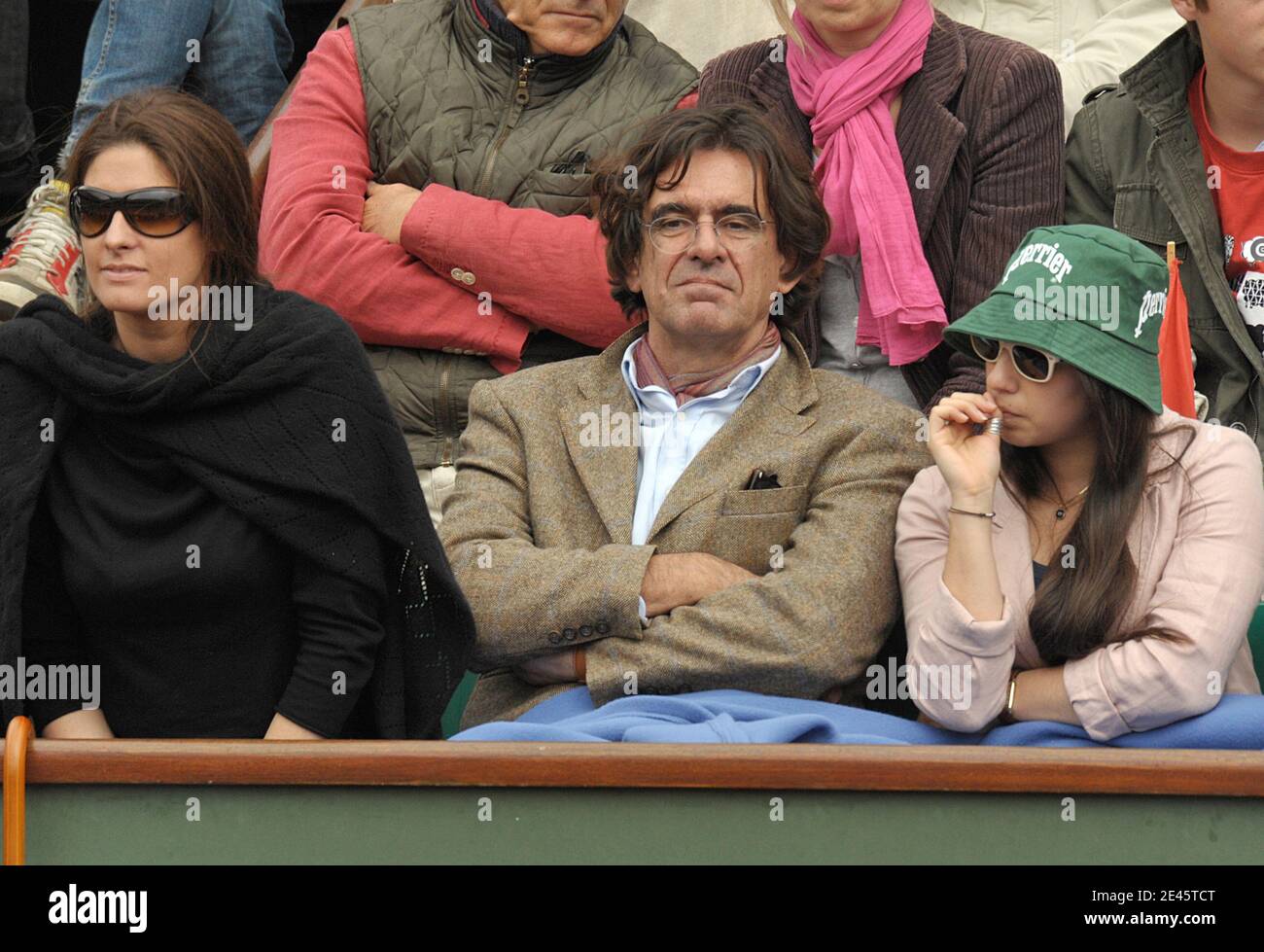 Luc Ferry and his wife Marie-Caroline attend the Men's Singles Final match (Roger Federer against Robin Soderling), of the French Open 2009, played at the Roland Garros stadium in Paris, France, on June 7, 2009. Photo by Gorassini-Guignebourg/ABACAPRESS.COM Stock Photo