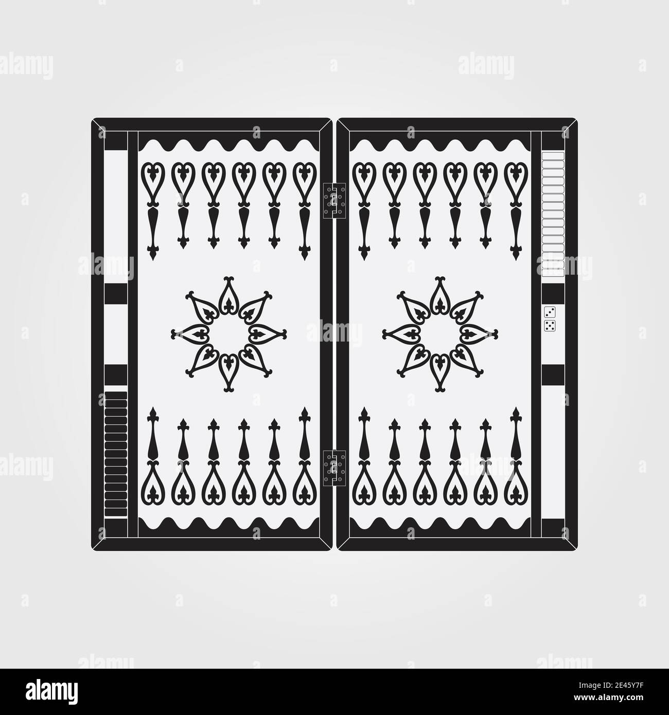 Backgammon on the wooden box. Vector illustration. Stock Vector