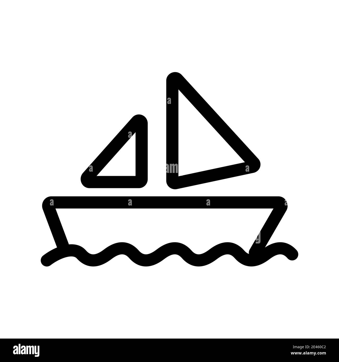 yacht outline icon isolated on white background Stock Vector Image ...