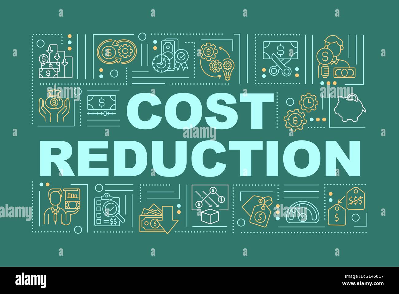 Cost reduction word concepts banner Stock Vector