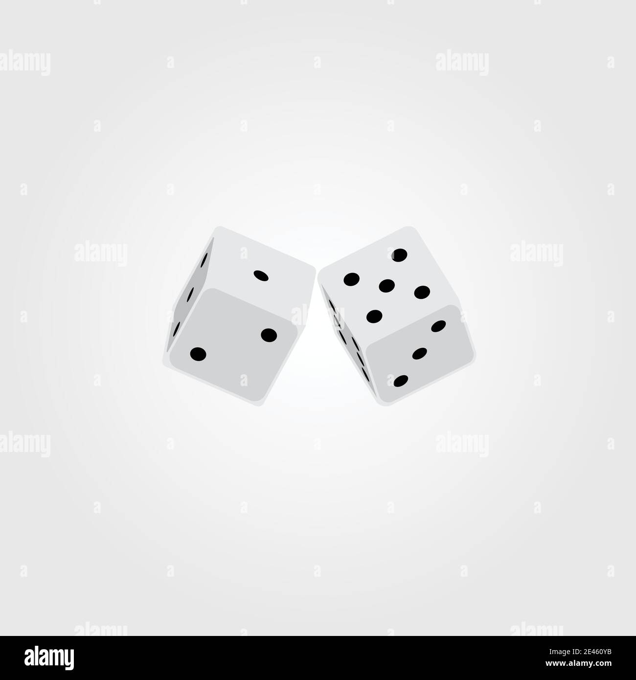 Vector illustration of two white dice, hobbi Stock Vector