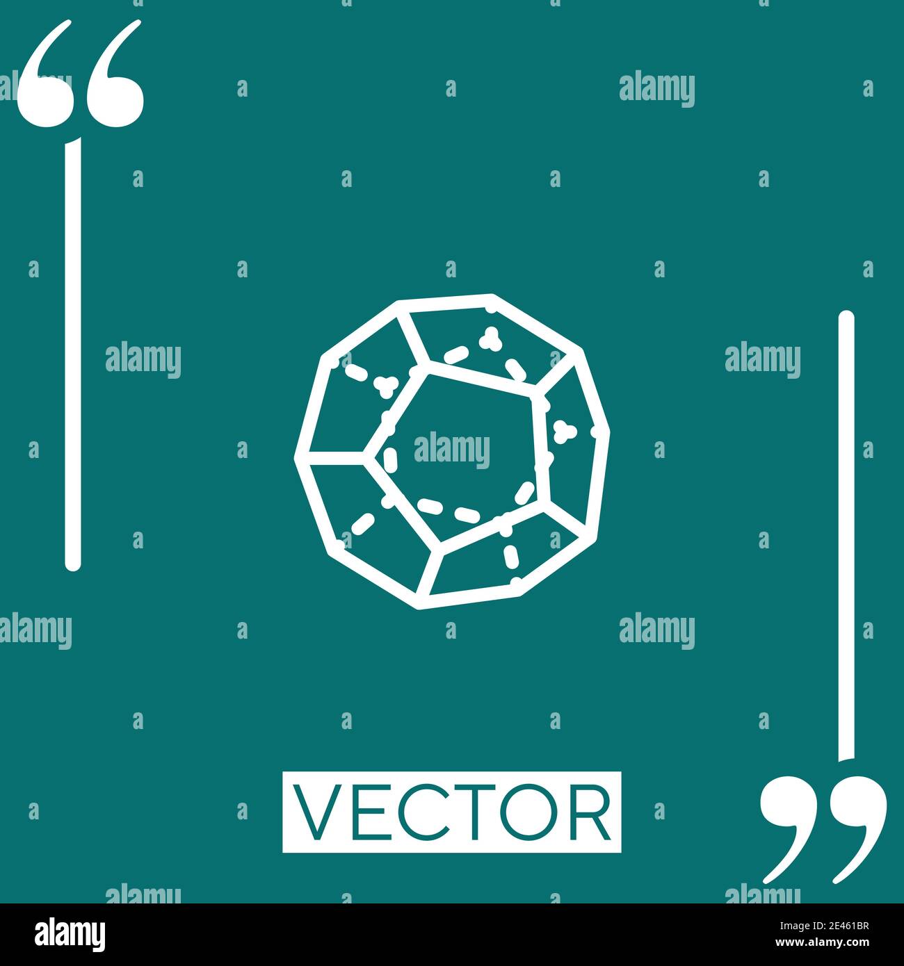 dodecahedron vector icon Linear icon. Editable stroked line Stock Vector