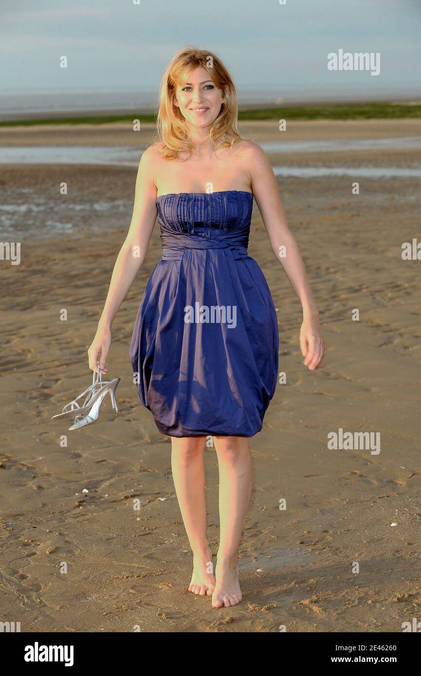Amanda Sthers poses on the beach as part of the the 23th Cabourg ...