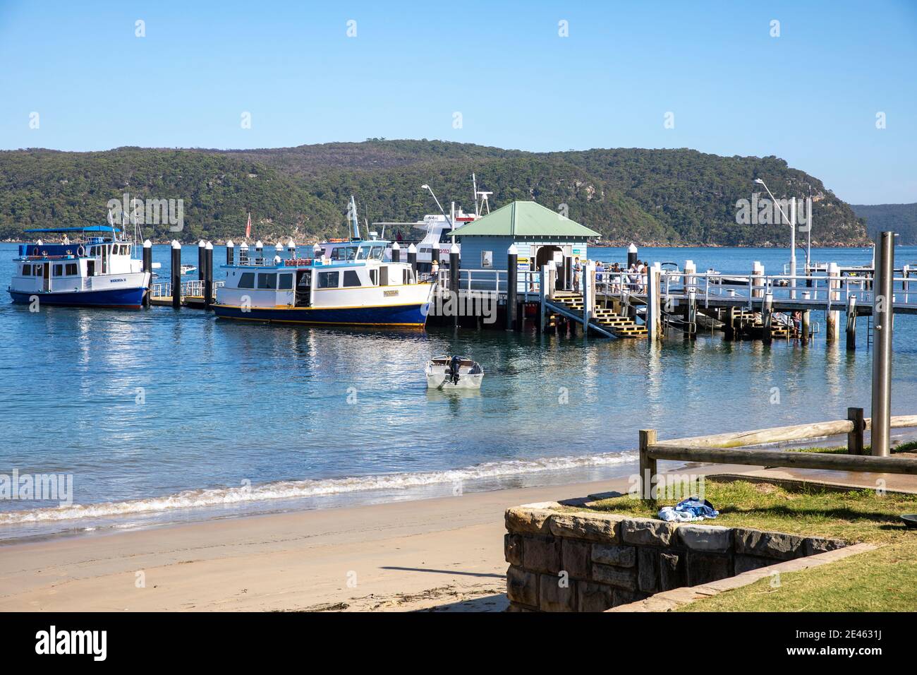 Palm Beach ferry wharf and jetty in Sydney,NSW,Australia on a summers day Stock Photo