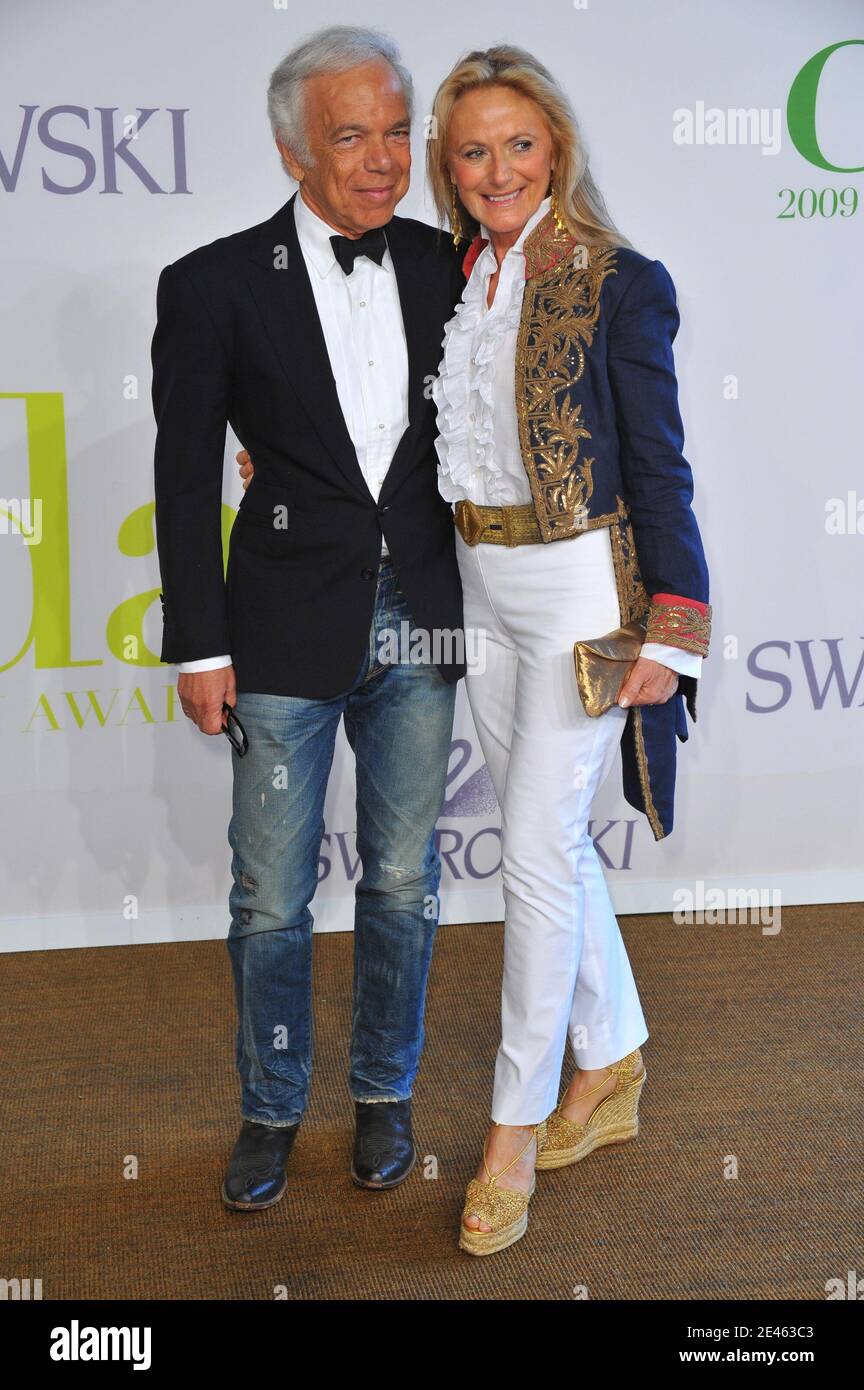 Designer Ralph Lauren and wife Ricky Lauren arriving for the 2009 CFDA  Fashion Awards at Alice Tully Hall, Lincoln Center in New York City, NY,  USA on June 15, 2009. Photo by