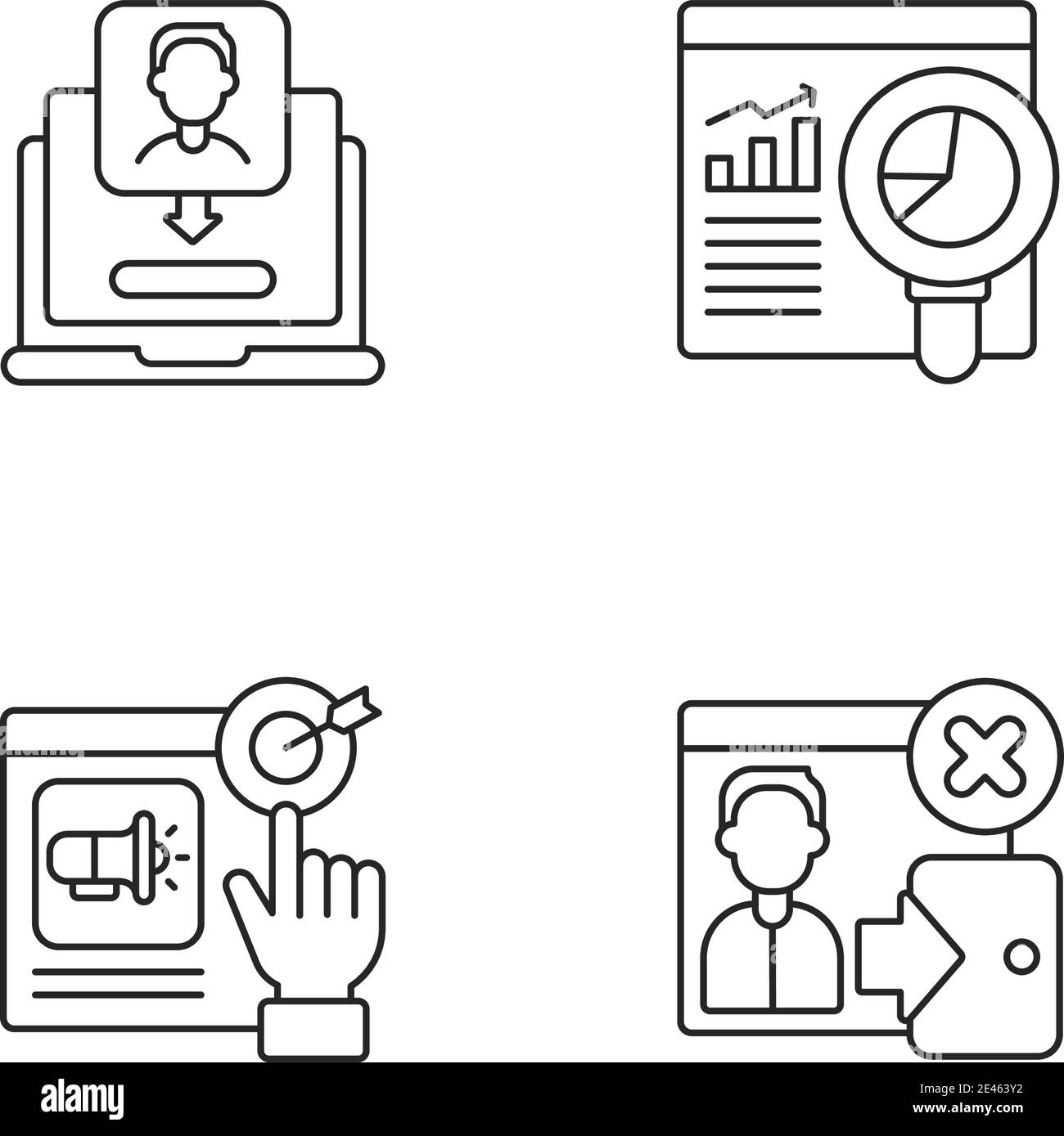Web analytics linear icons set Stock Vector Image & Art - Alamy