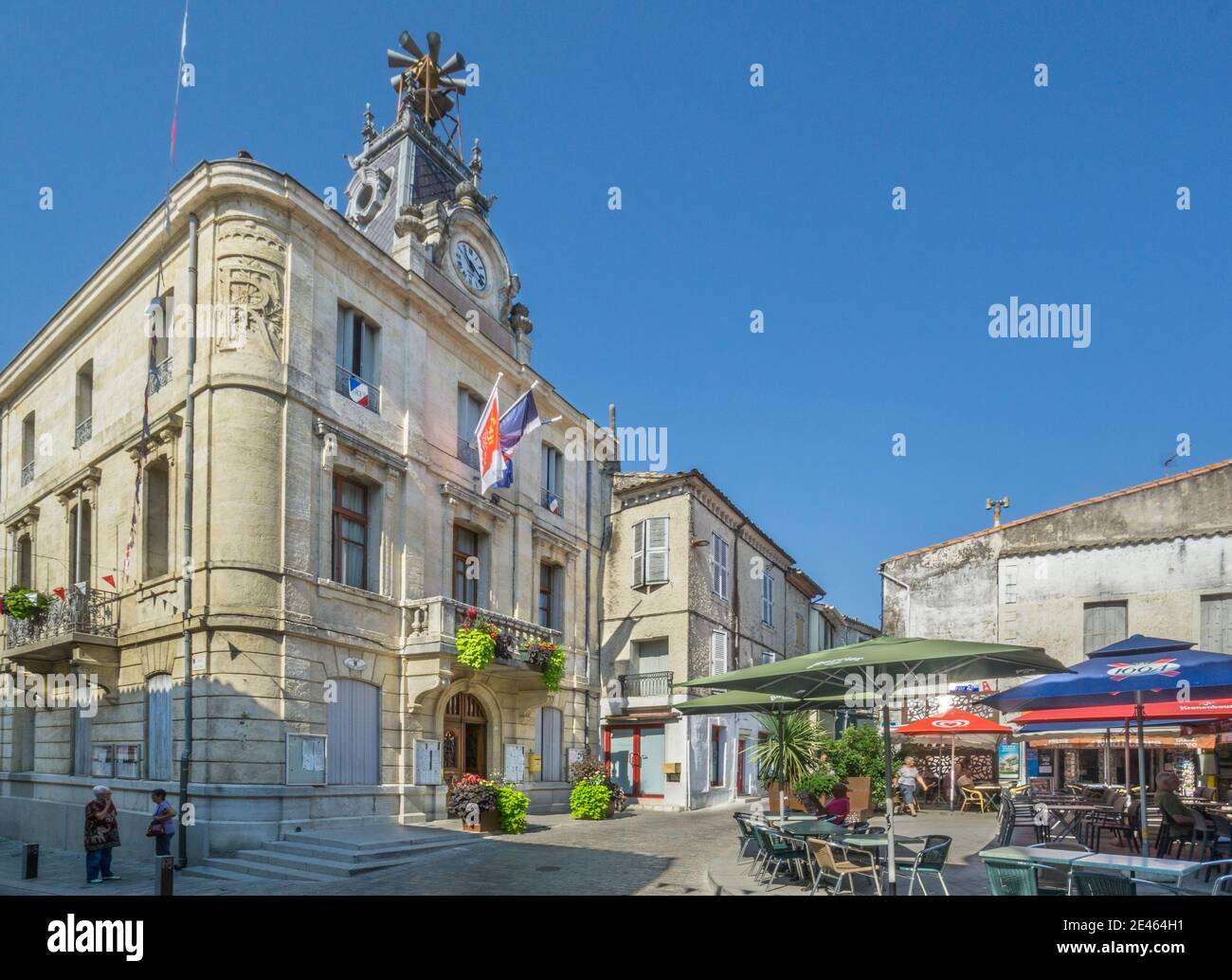 town hall of Quissac in the Gard department, Occitane region, Southern France Stock Photo