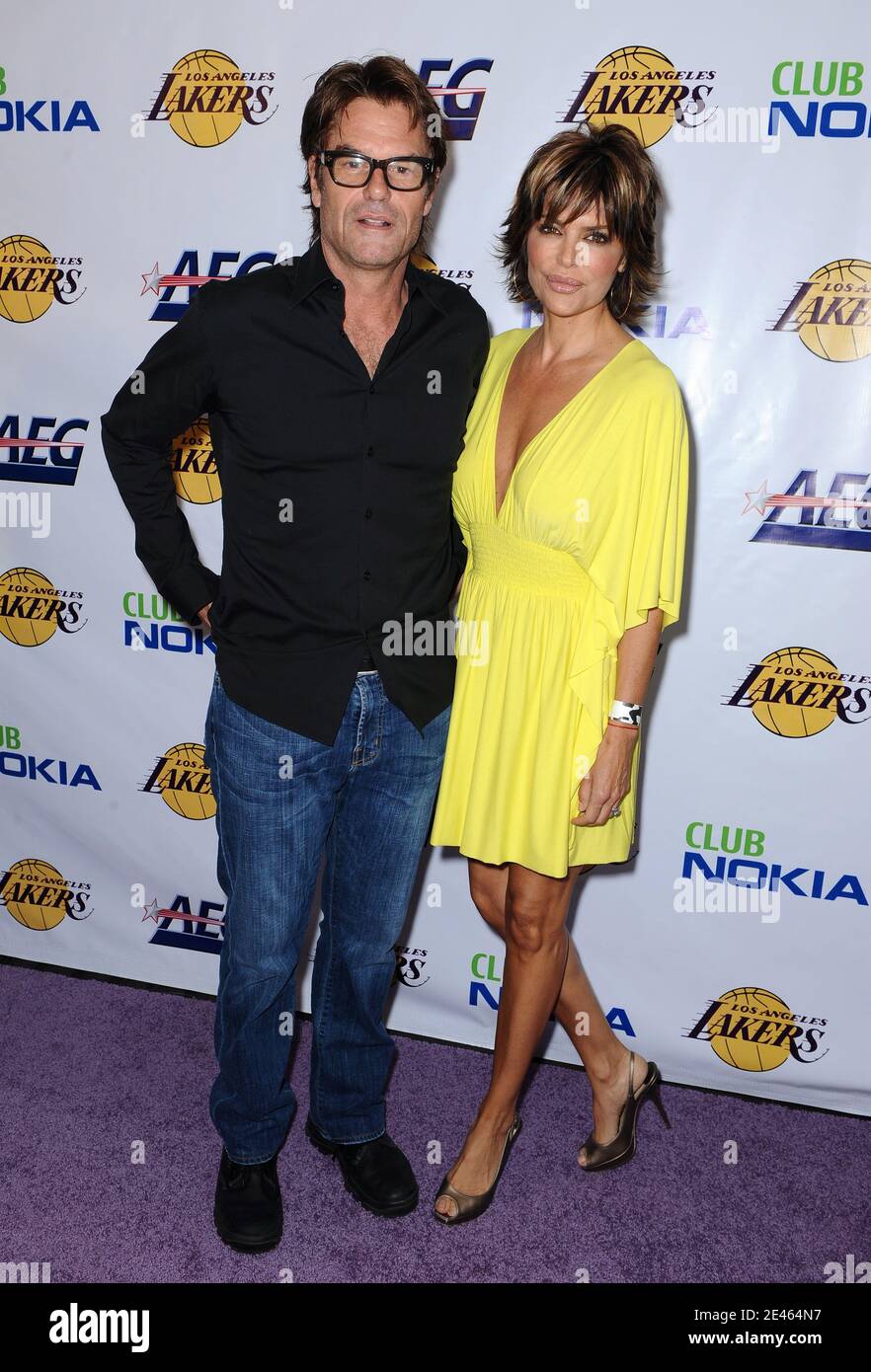 Harry Hamlin and Lisa Rinna arriving for the LA Lakers 2009 NBA