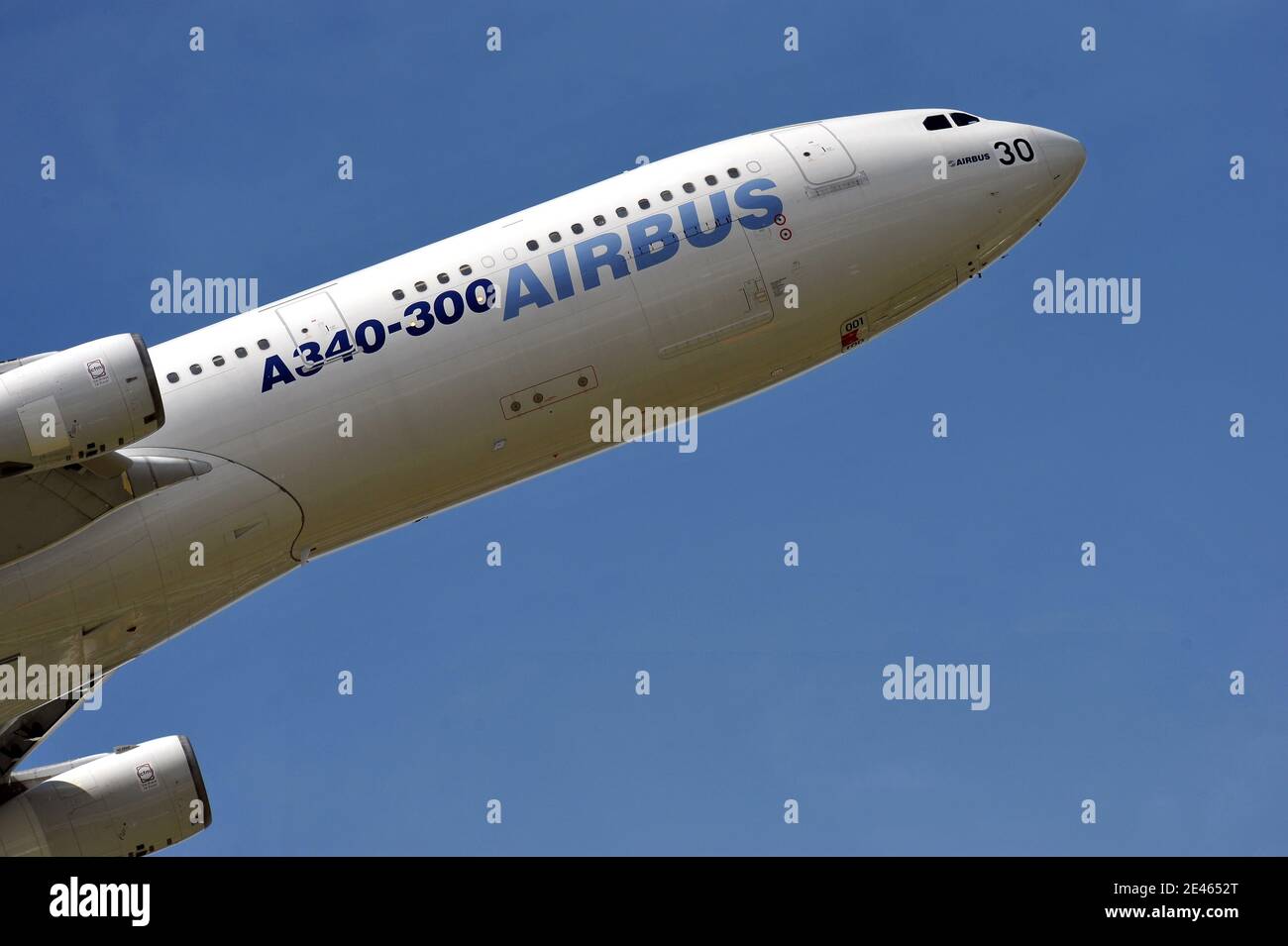 Airbus A340-300 taking off for a demonstration flight during the 48th International Paris Air Show, in Le Bourget, near Paris, France on June 18, 2009. Photo by Nicolas Gouhier/ABACAPRESS.COM Stock Photo