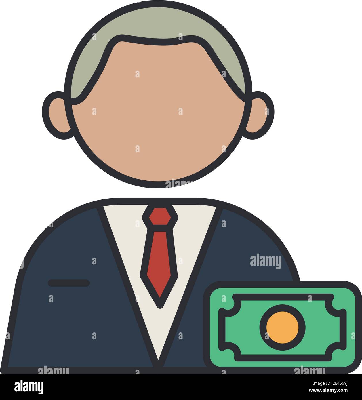banker profession worker avatar fill style icon vector illustration ...