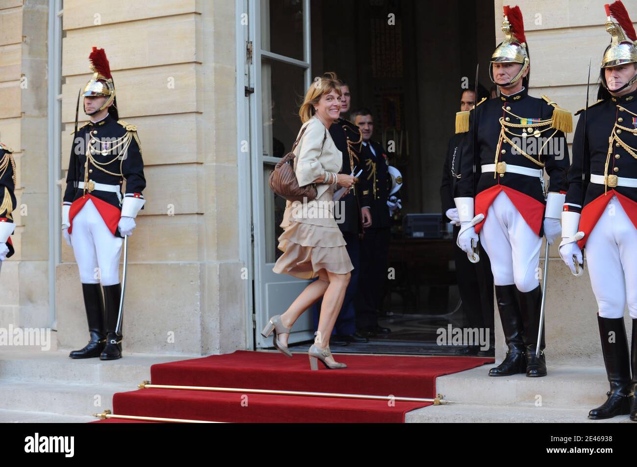 Areva's Anne Lauvergeon arrives for a dinner given by French Prime Minister Francois Fillon and his wife Penelope for Qatar's Emir Sheikh Hamad Bin Khalifa Al-Thani and his wife Sheikha Mozah Bint Nasser Al Misnad (wearing Stephane Rolland), at Matignon, in Paris, France on June 23, 2009, on the second day of the Qatari royals state visit to France. Photo by Ammar Abd Rabbo/ABACAPRESS.COM Stock Photo