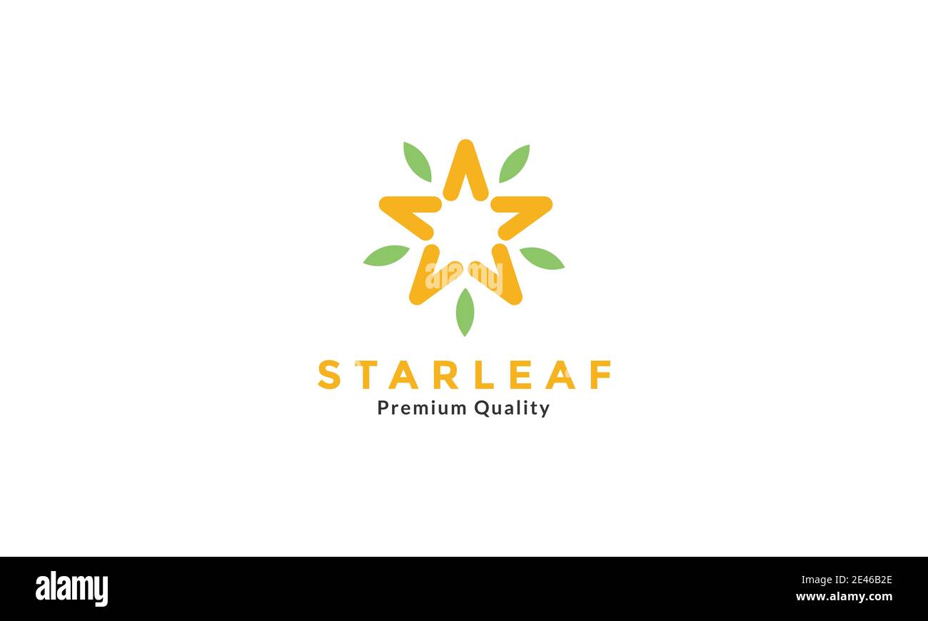 colorful star with leaf modern logo symbol icon vector graphic design ...