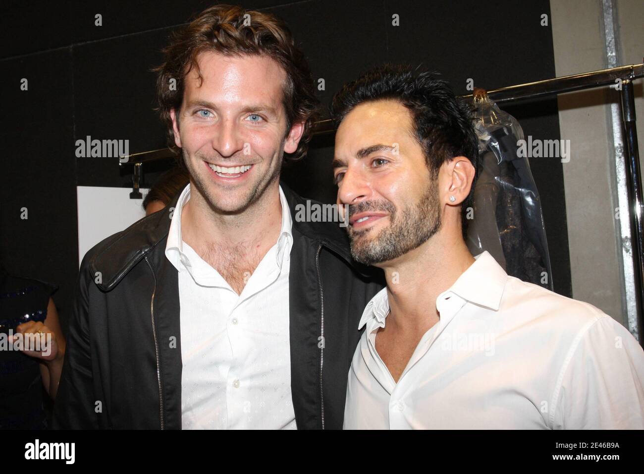 US actor Bradley Cooper with Louis Vuitton fashion designer Marc Jacobs  during Louis Vuitton the men's 2009-2010 spring-summer ready to wear  (French PAP) collection show held at 'Le 104 Centquatre' in Paris