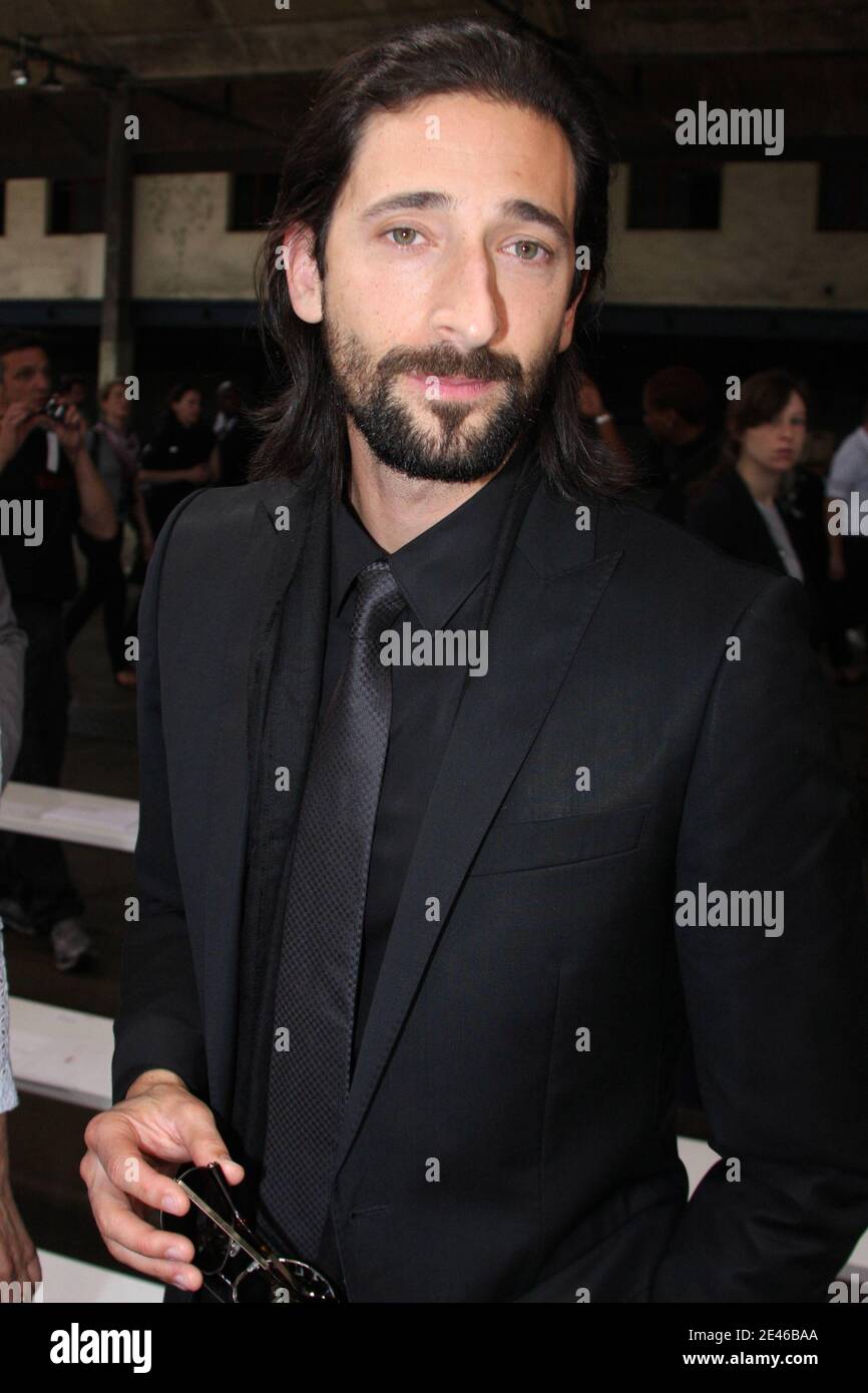 US actor Adrien Brody during Hugo Boss the men's 2009-2010 spring-summer ready to wear (French PAP) collection show in Paris, France, on Juin 25, 2009. Photo by Benoit Pinguet/ABACAPRESS.COM Stock Photo