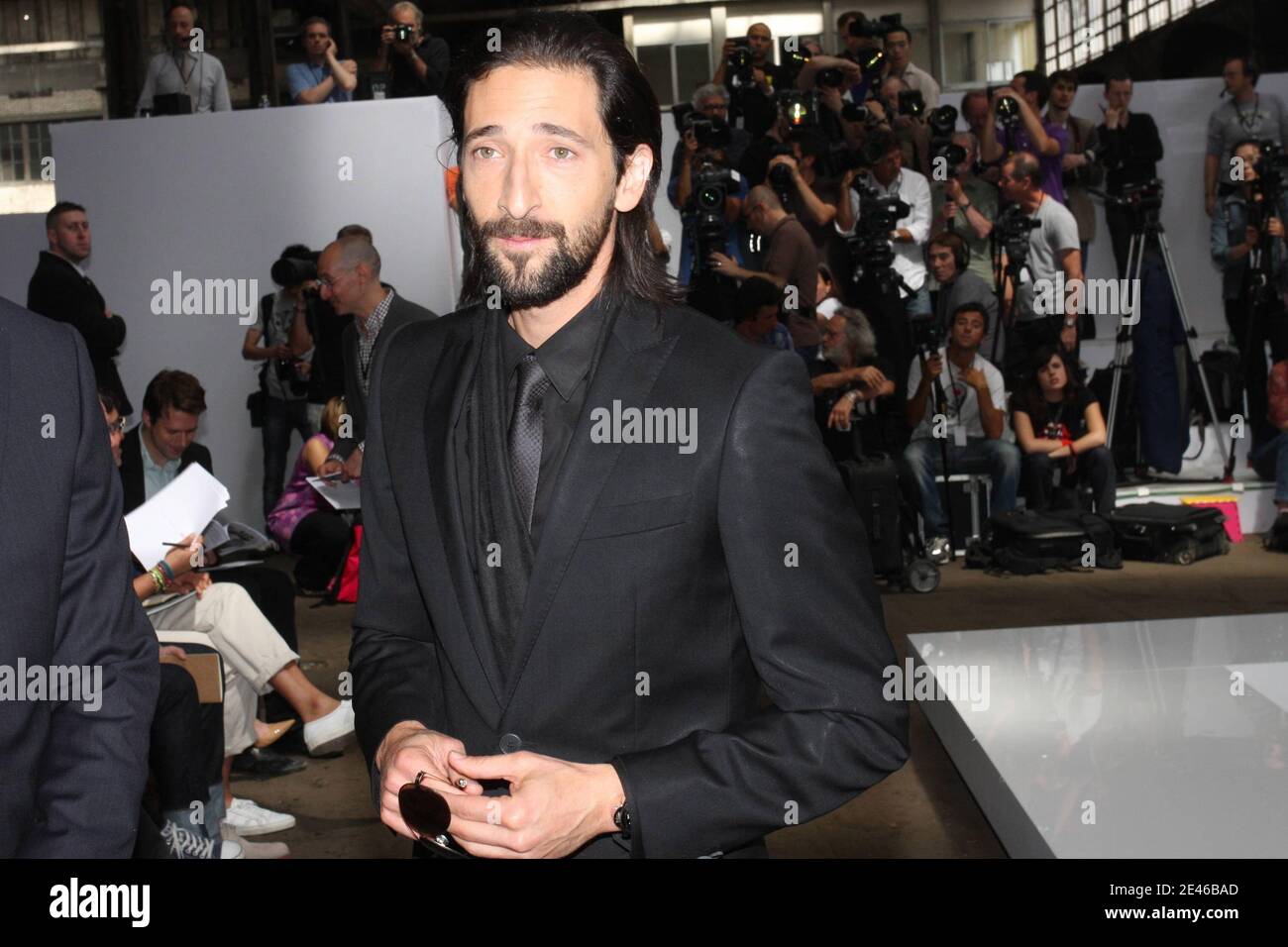 US actor Adrien Brody during Hugo Boss the men's 2009-2010 spring-summer  ready to wear (French PAP) collection show in Paris, France, on Juin 25,  2009. Photo by Benoit Pinguet/ABACAPRESS.COM Stock Photo -