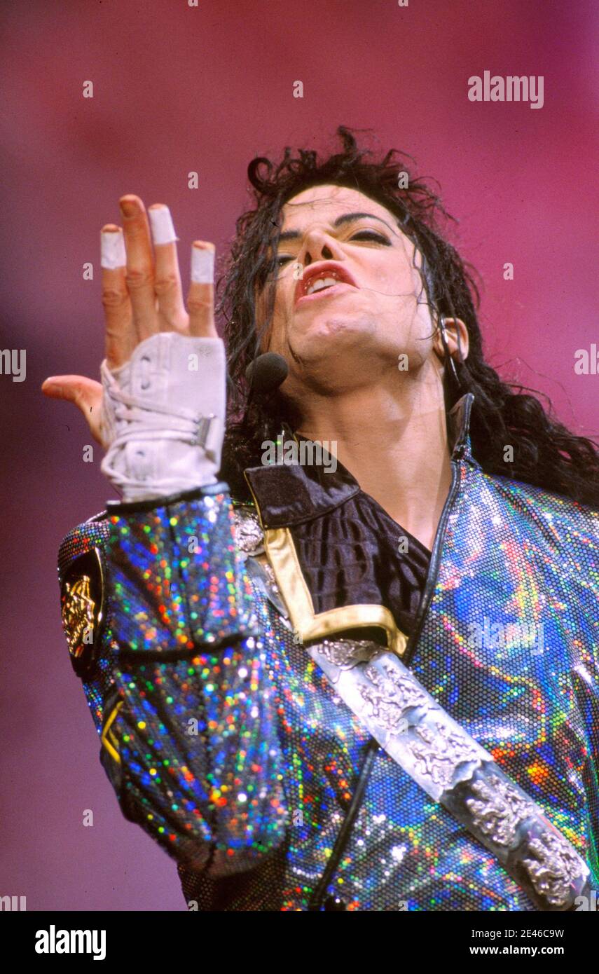 File picture of Michael Jackson performing live in Munich, Germany in 1992. Photo by Mousse File picture of Michael Jackson performing live in Munich, Germany in 1992. Photo by Mousse