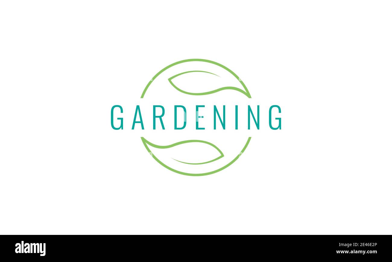 circle leaf green modern line logo symbol icon vector graphic design ...