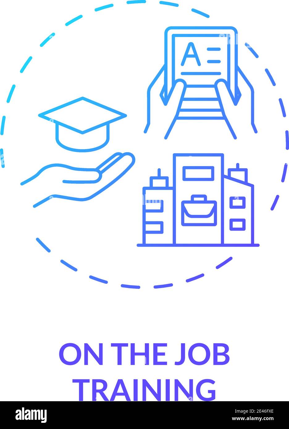 On-the-job training concept icon Stock Vector