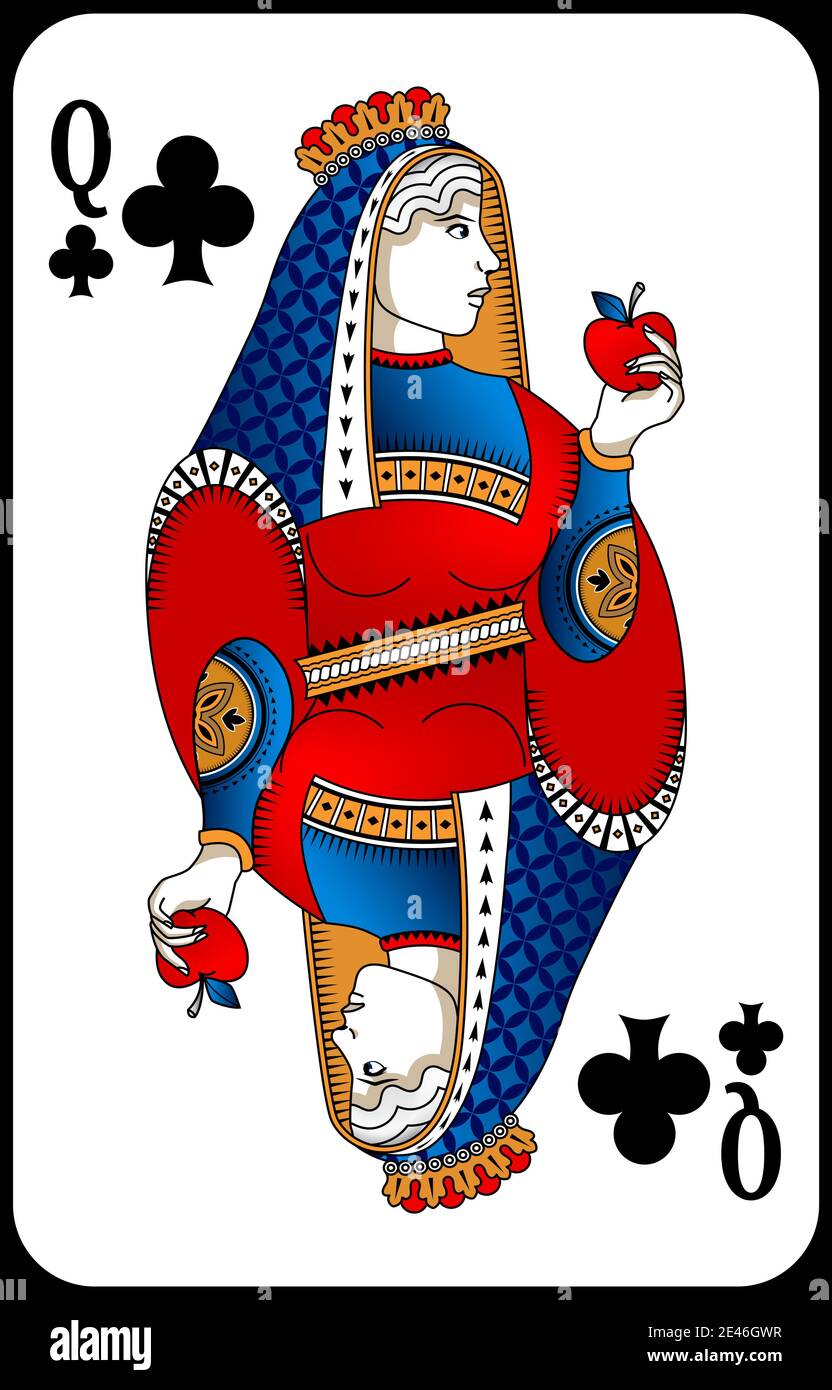 Poker playing card queen club. New design of playing cards Stock Vector  Image & Art - Alamy