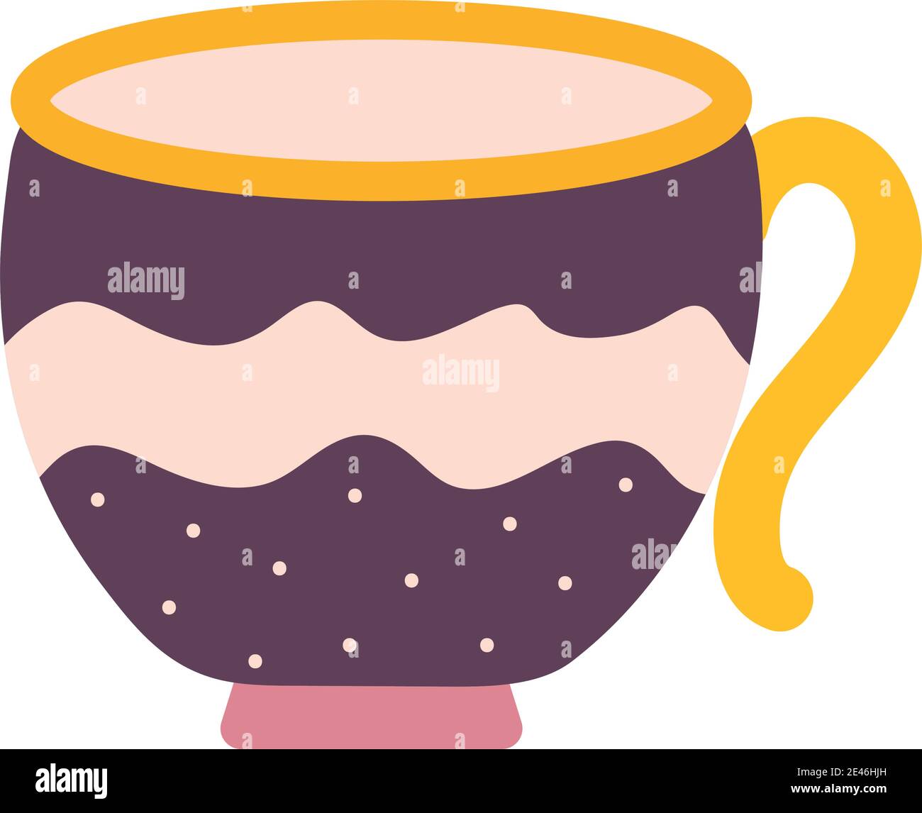 cup of coffee with different color and dots on a white background Stock ...