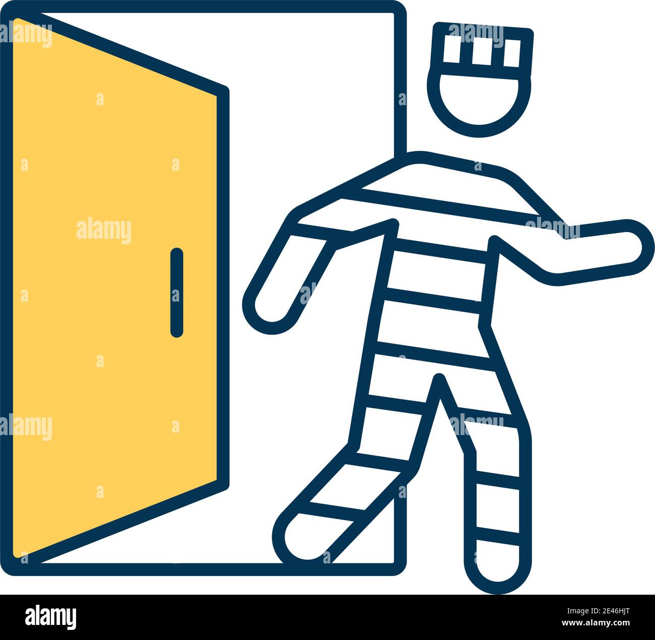 Backdoor attack RGB color icon Stock Vector