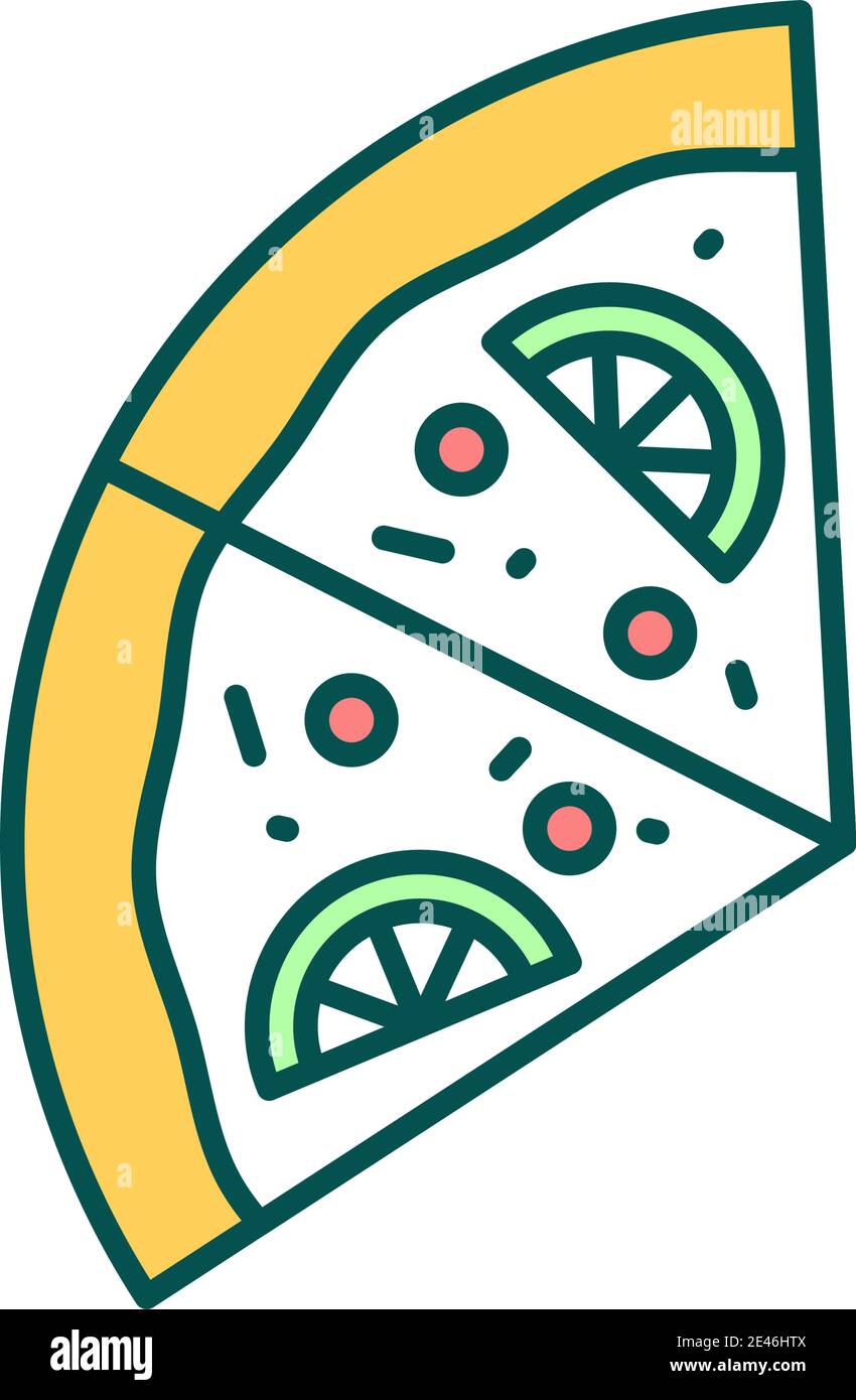 Exotic pizza pieces RGB color icon Stock Vector Image & Art - Alamy