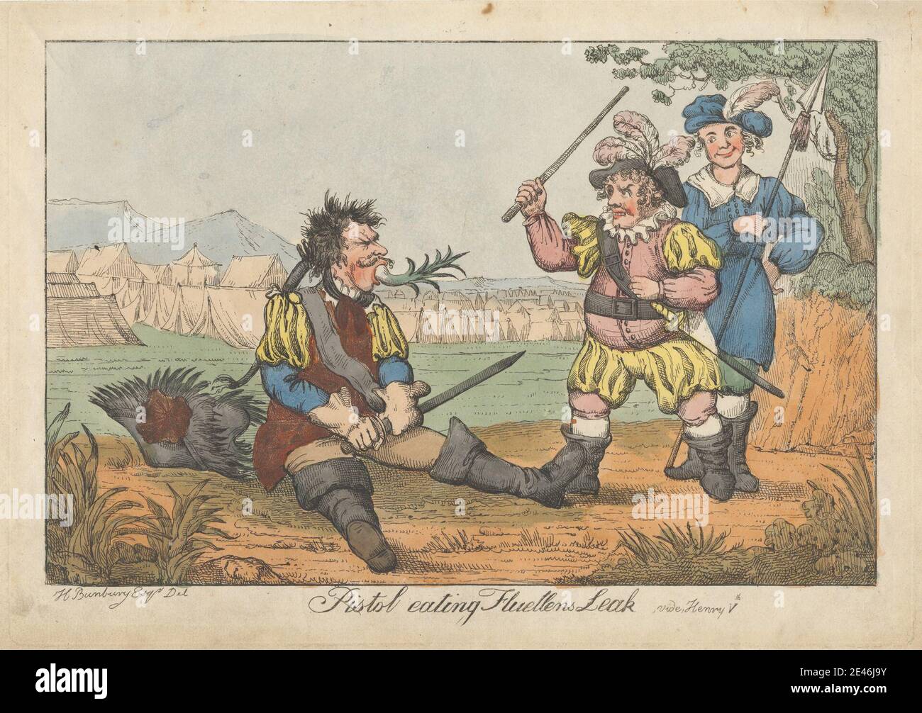 Print made by Henry William Bunbury, 17501811, British, Pistol eating