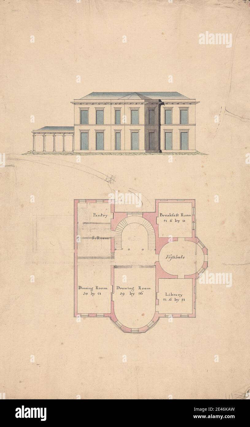 unknown artist, Design for Clifton Castle, Yorkshire Plan and